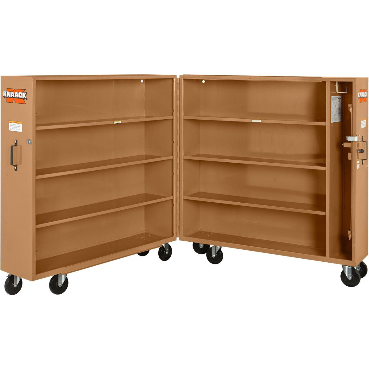 KNAACK 100-KL JOBMASTER rolling cabinet, folded open showing shelves