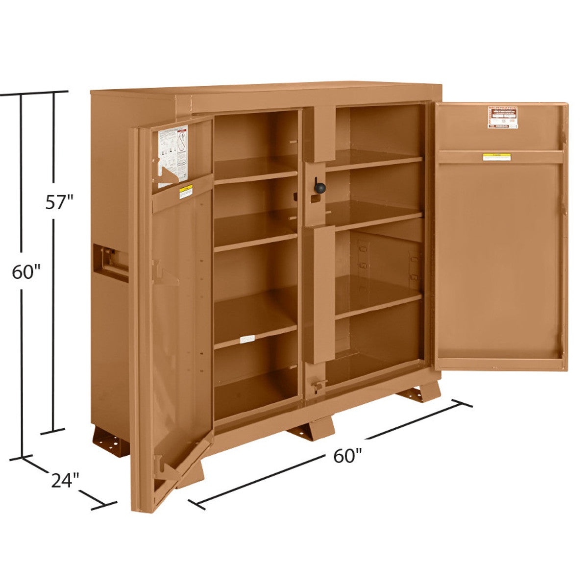 KNAACK 109-KL jobsite cabinet dimension view