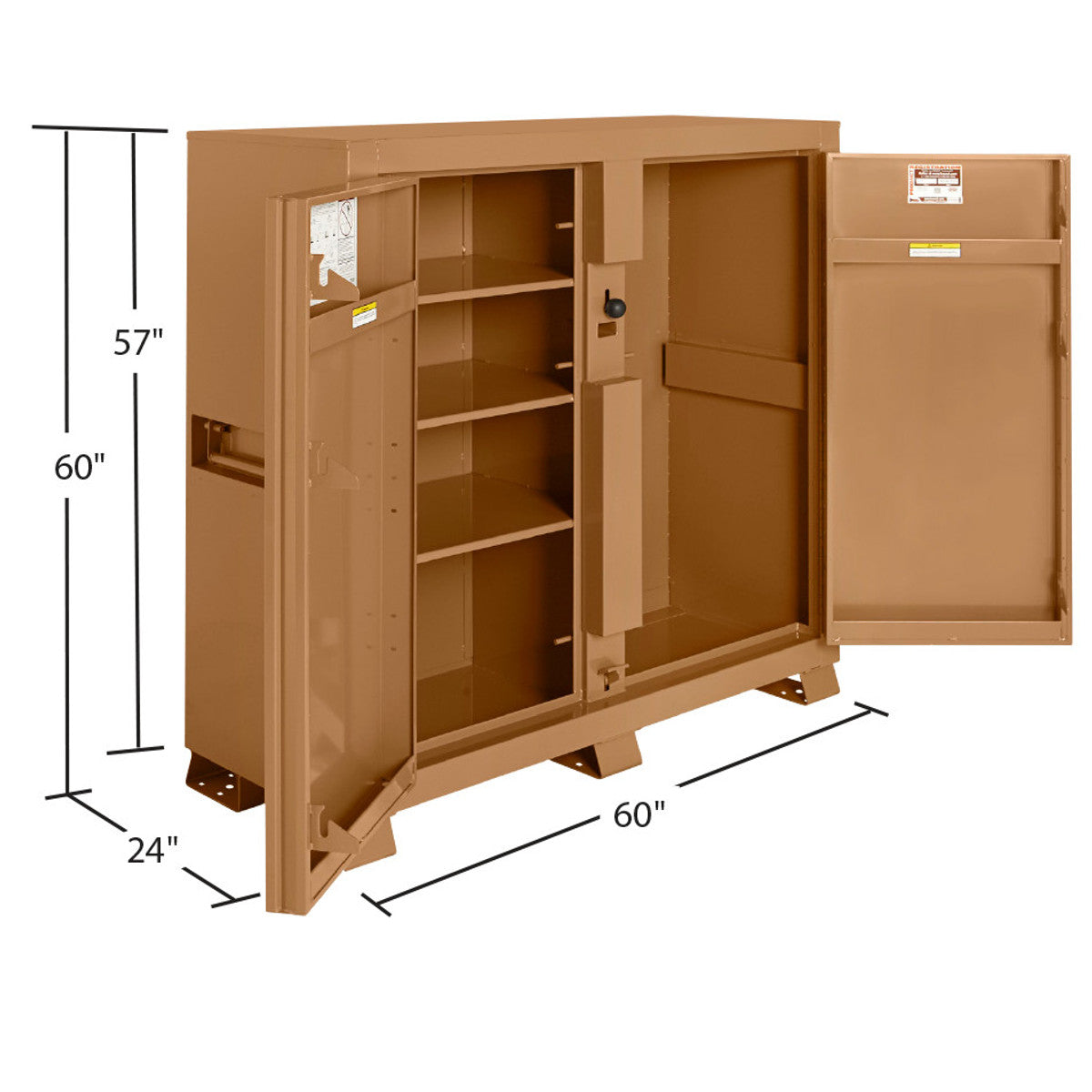 KNAACK 111-KL jobsite cabinet dimension view