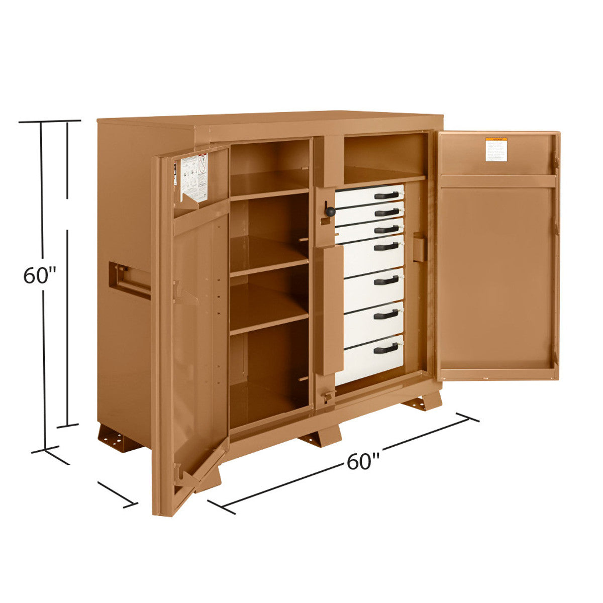 KNAACK 112-KL jobsite cabinet dimension view