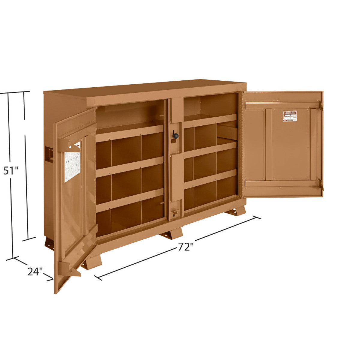 KNAACK 129-KL bin storage cabinet dimension view