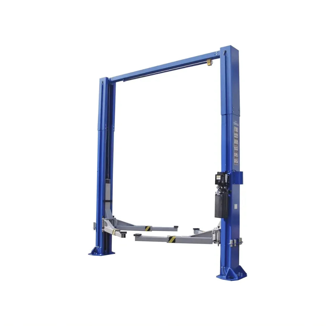 Tuxedo TP12KC-D 12,000 lb two-post lift angle view