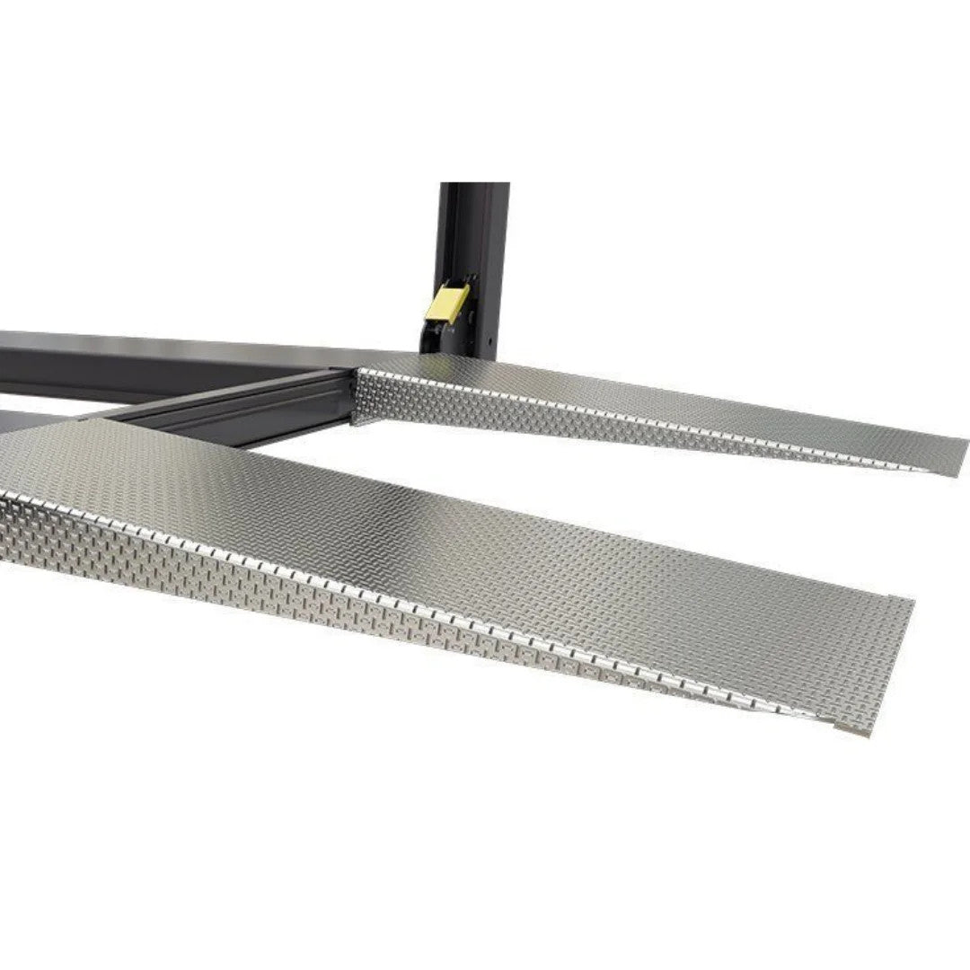 BendPak HD-9SW/X extended aluminum approach ramp kit, diamond plate ramps