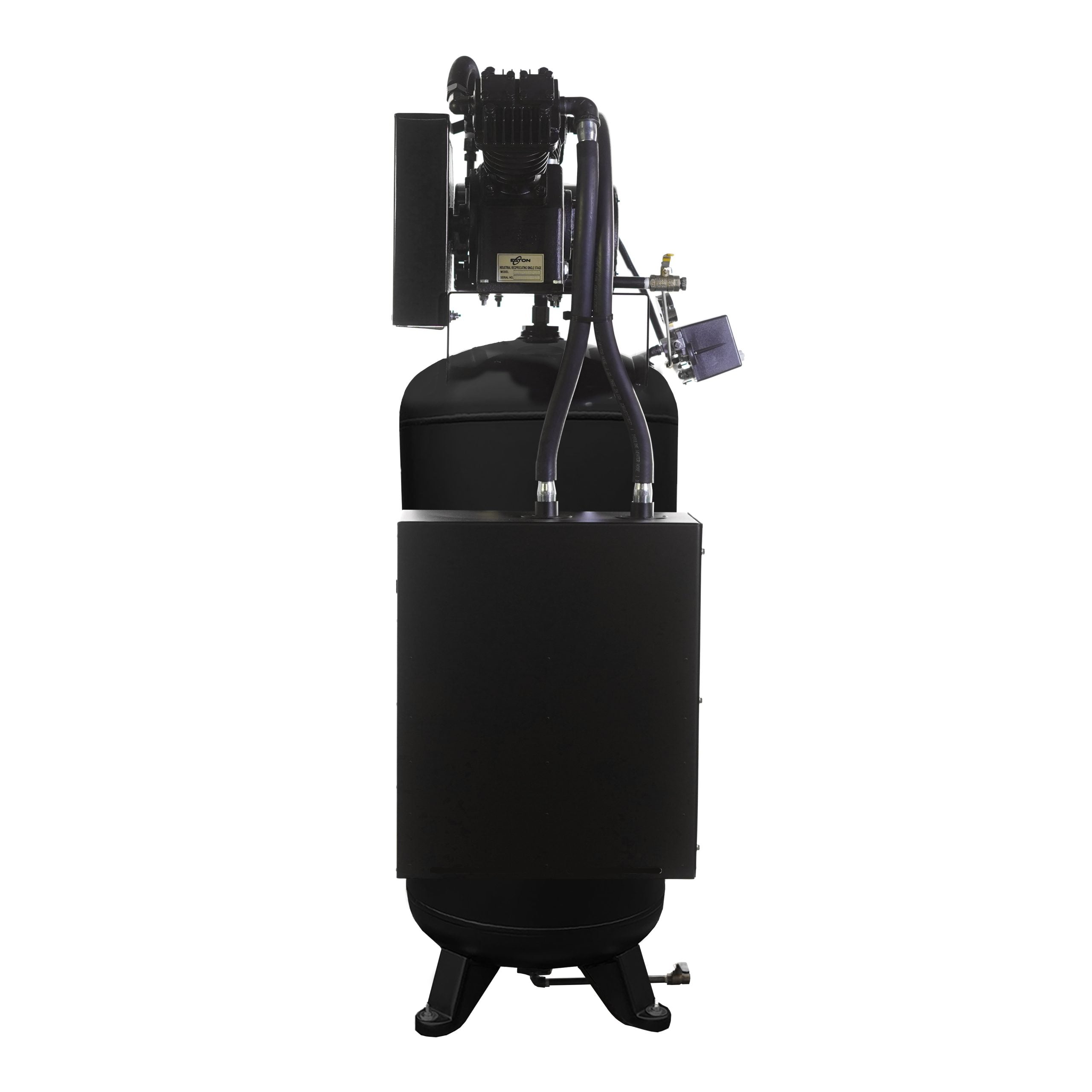 EMAX Industrial 5 HP single-stage 60 gallon air compressor side view