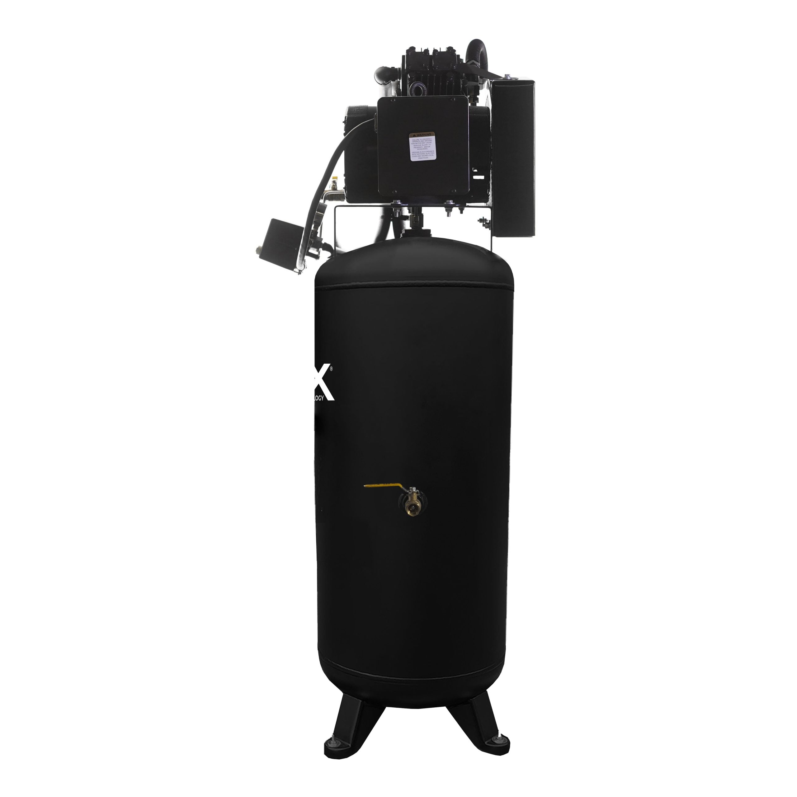 EMAX Industrial 5 HP single-stage 60 gallon air compressor pump detail