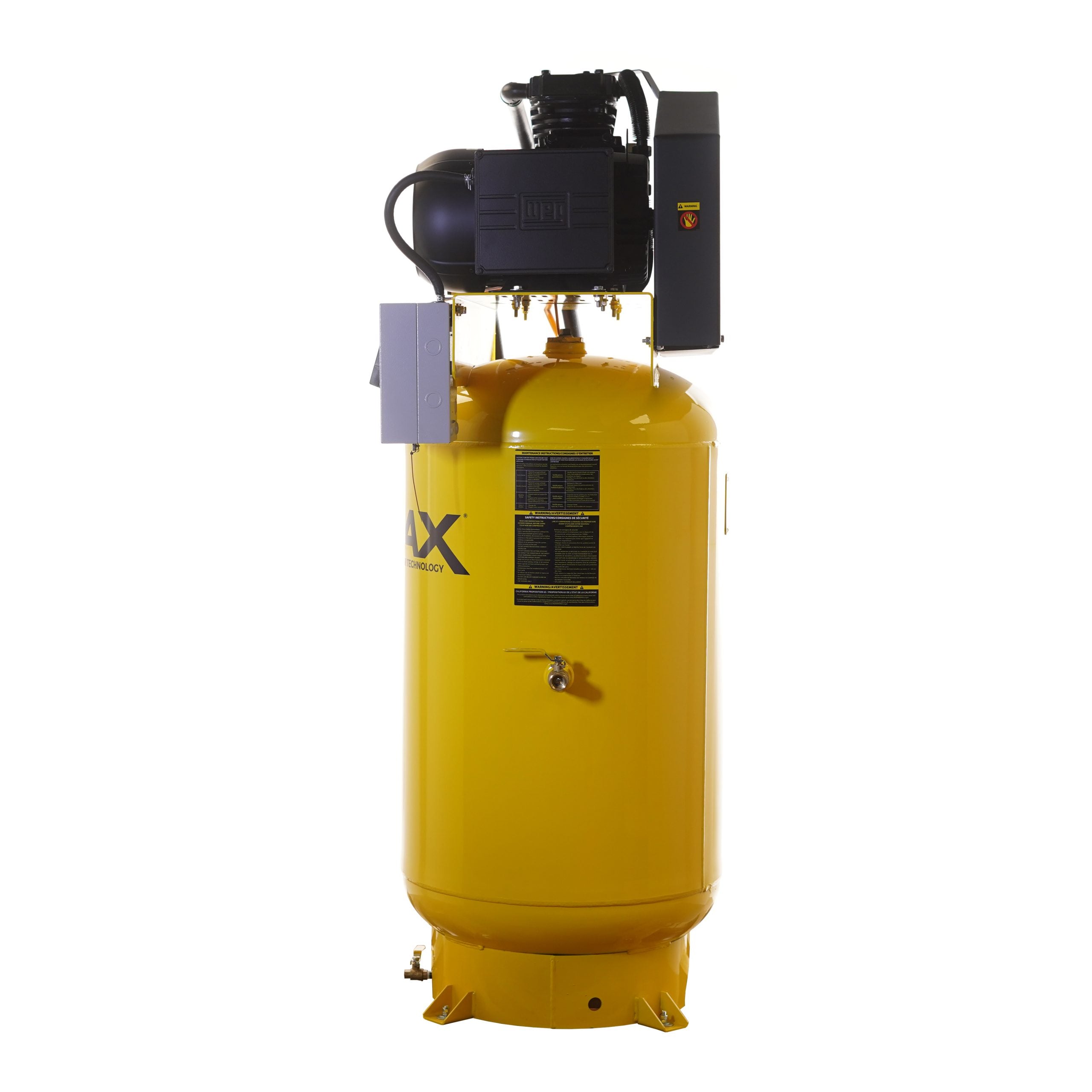EMAX ESL07V080Z1 Max Flow 7.5 HP 80-gallon air compressor motor-side view