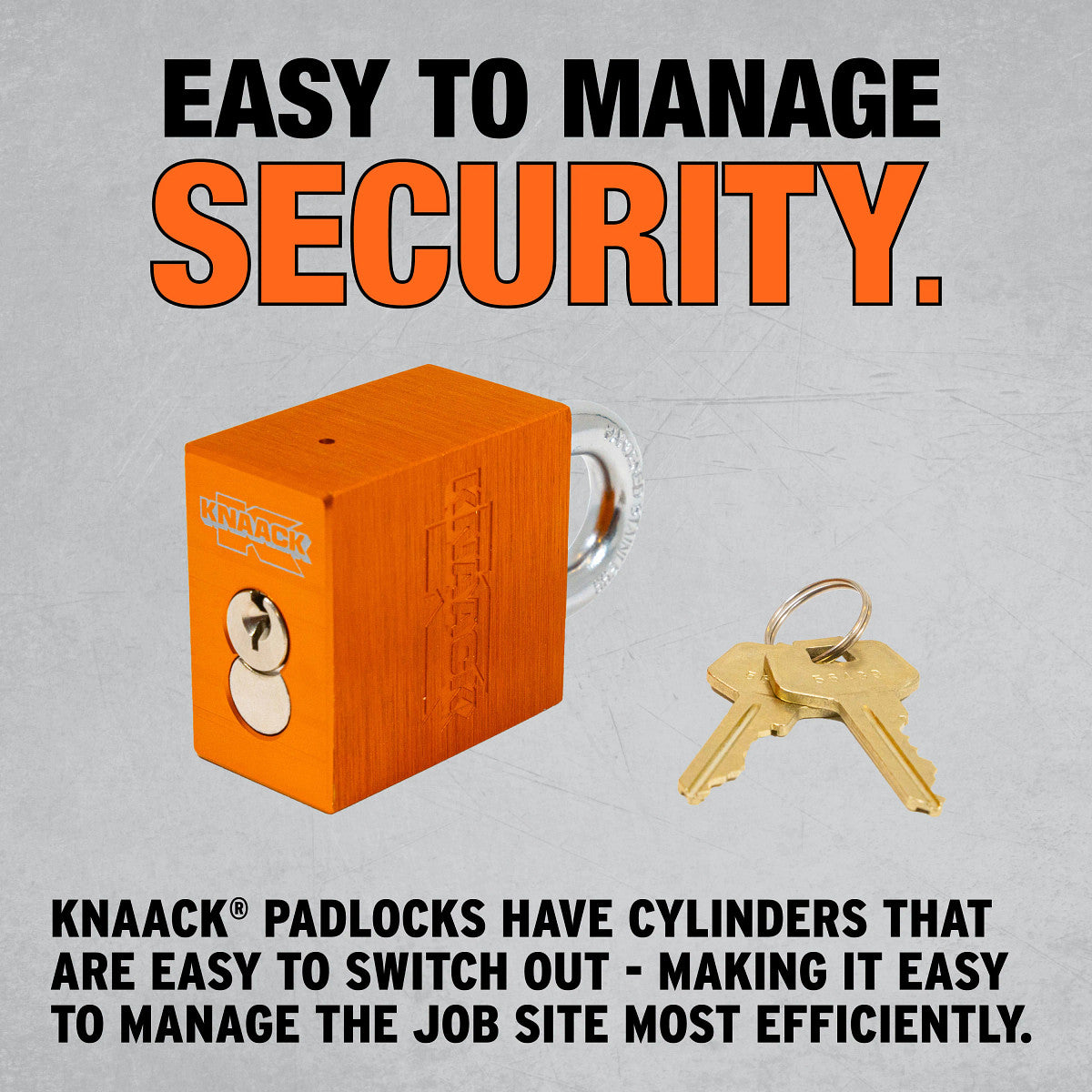 KNAACK Padlock detail for 100-KL rolling cabinet