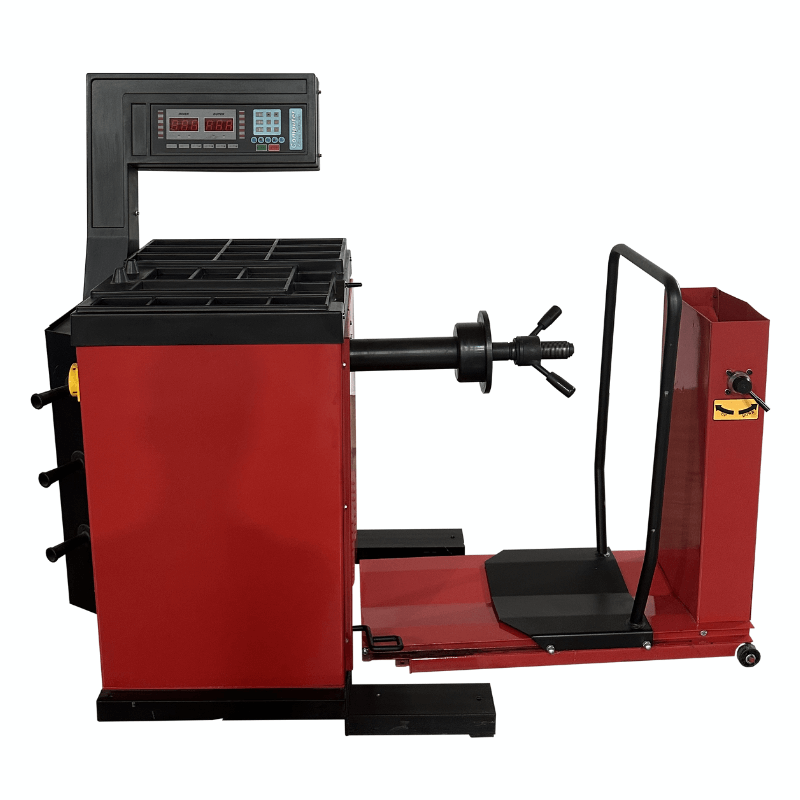 Tuxedo WB-448 wheel balancer, side profile