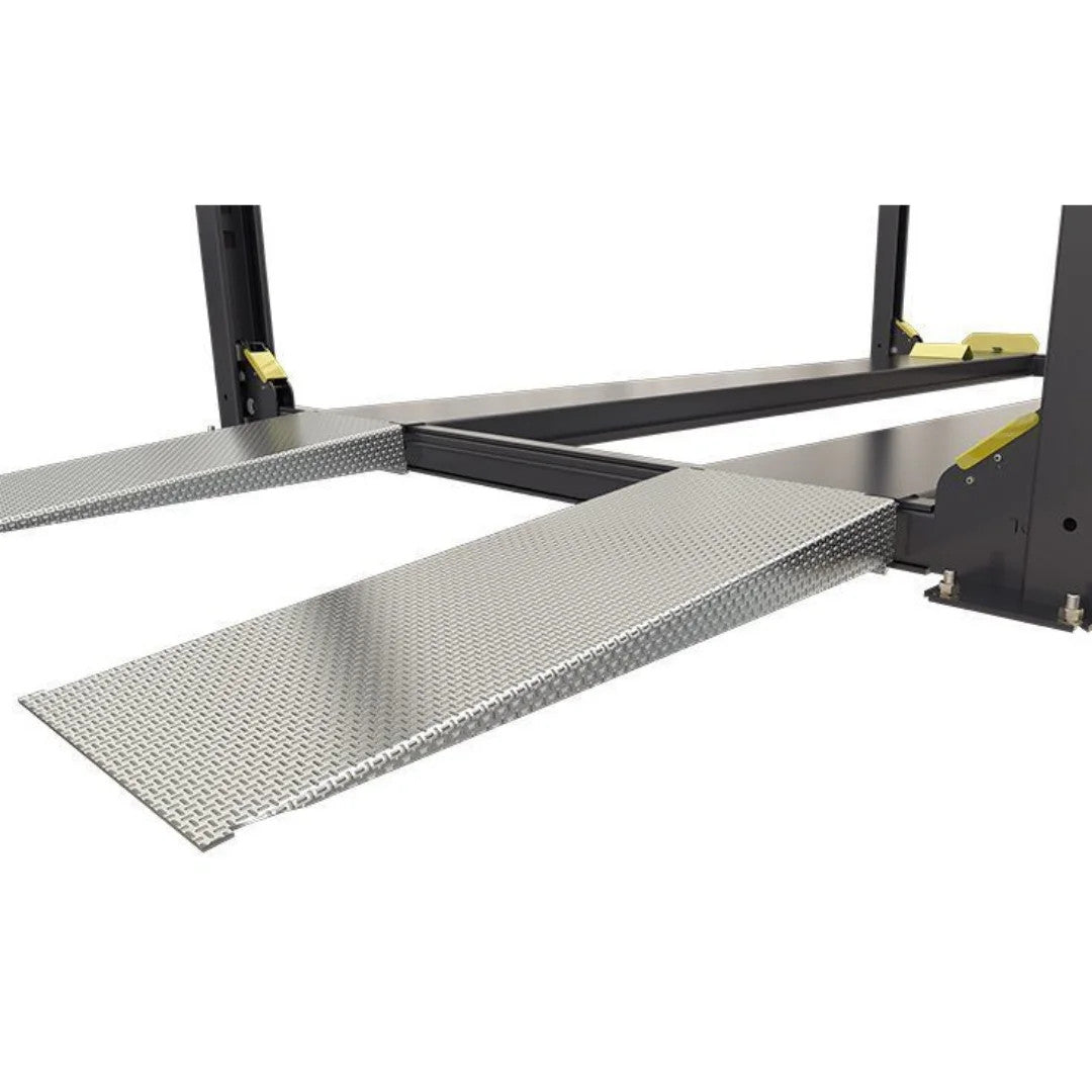 BendPak HD-9SW/X extended aluminum approach ramp kit, pair on four-post lift