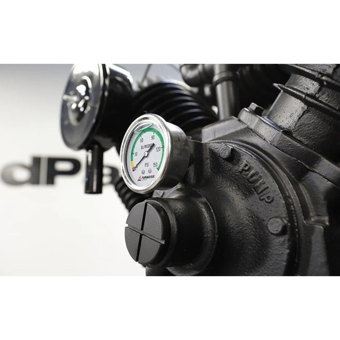 BendPak VMP-10120V-603 air compressor, pump oil pressure gauge detail