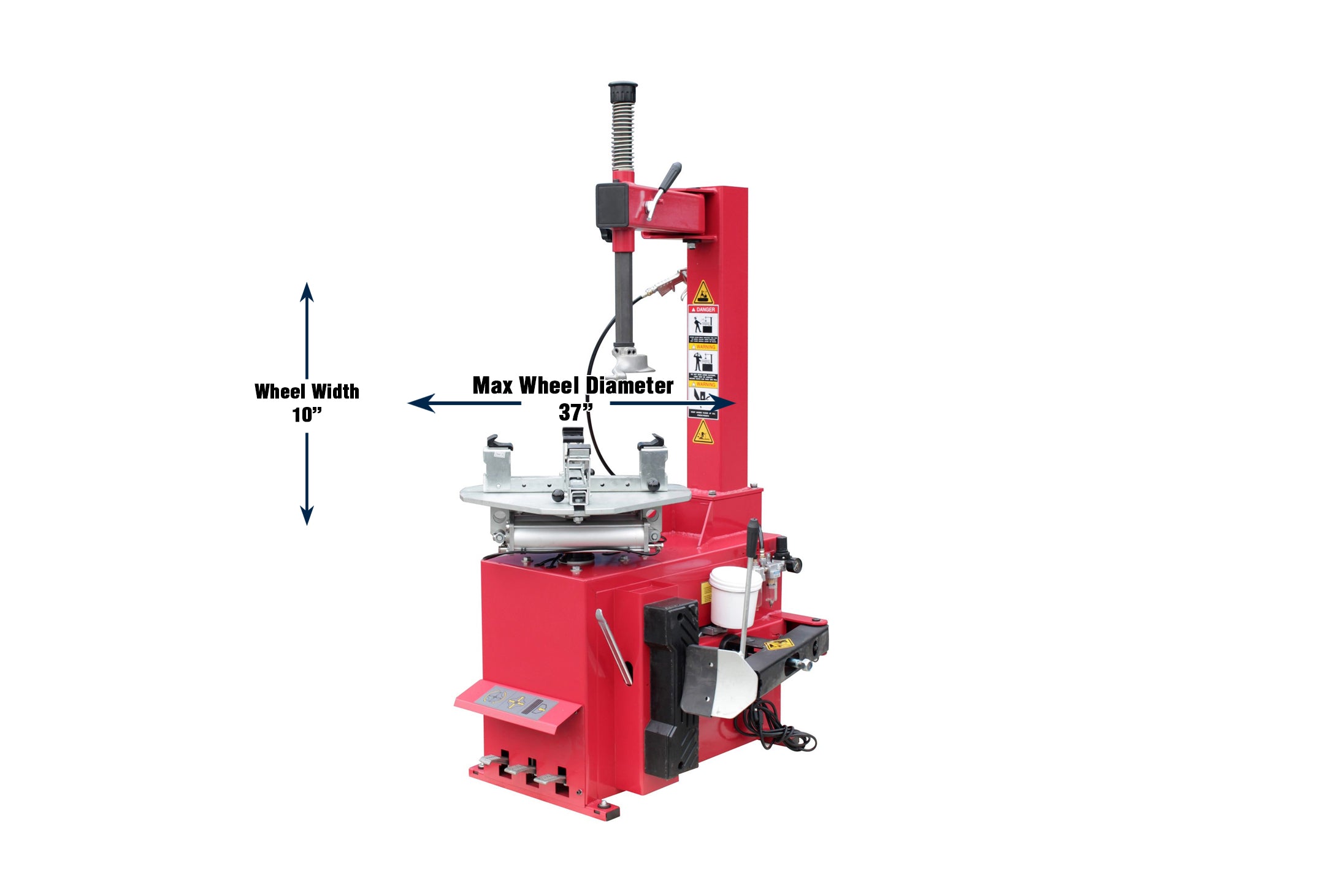 Tuxedo TC-400M-B power sport tire changer angle view