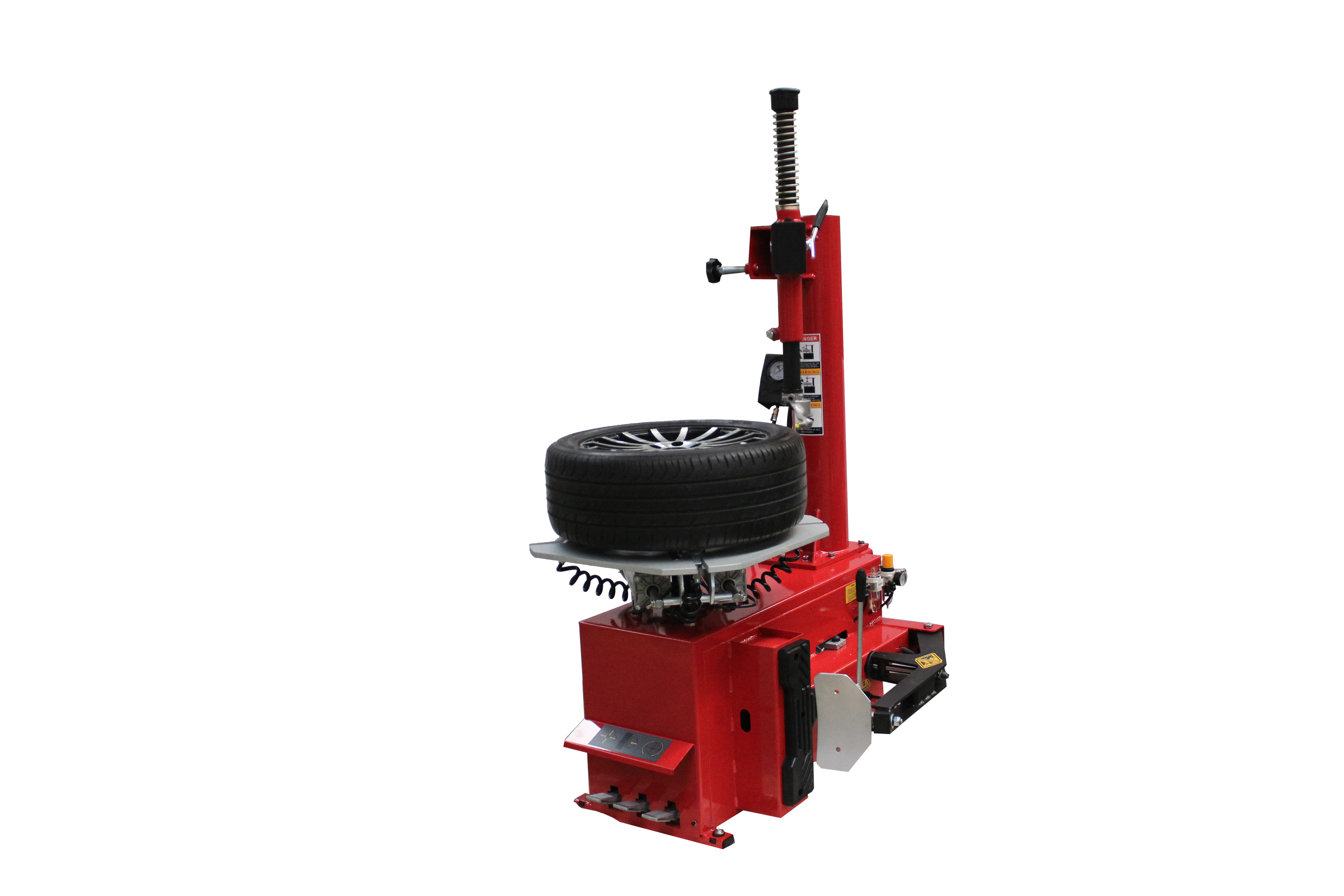Tuxedo TC-950 tire changer with mounted tire