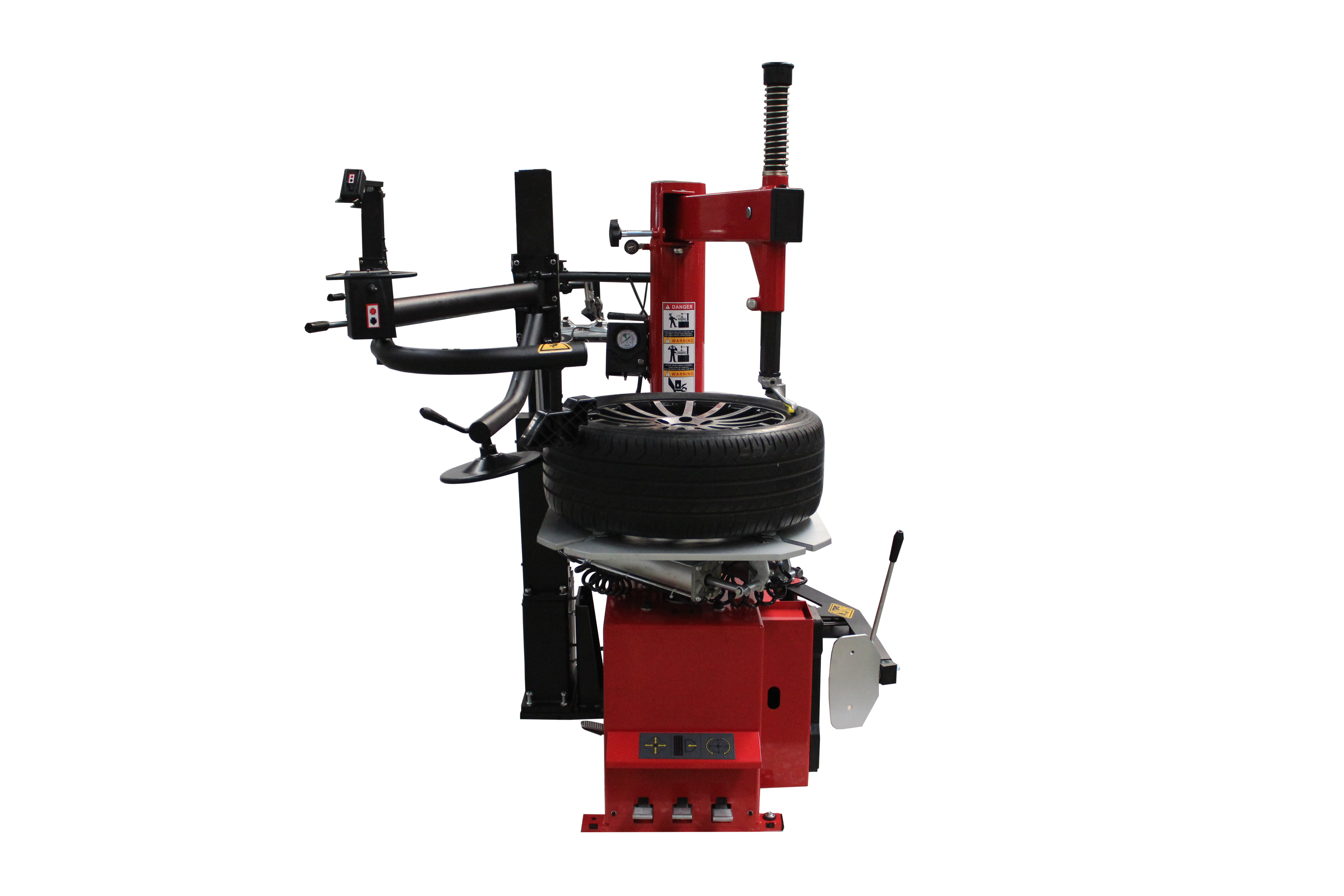 Tuxedo TC-950-WPA tire changer with mounted wheel