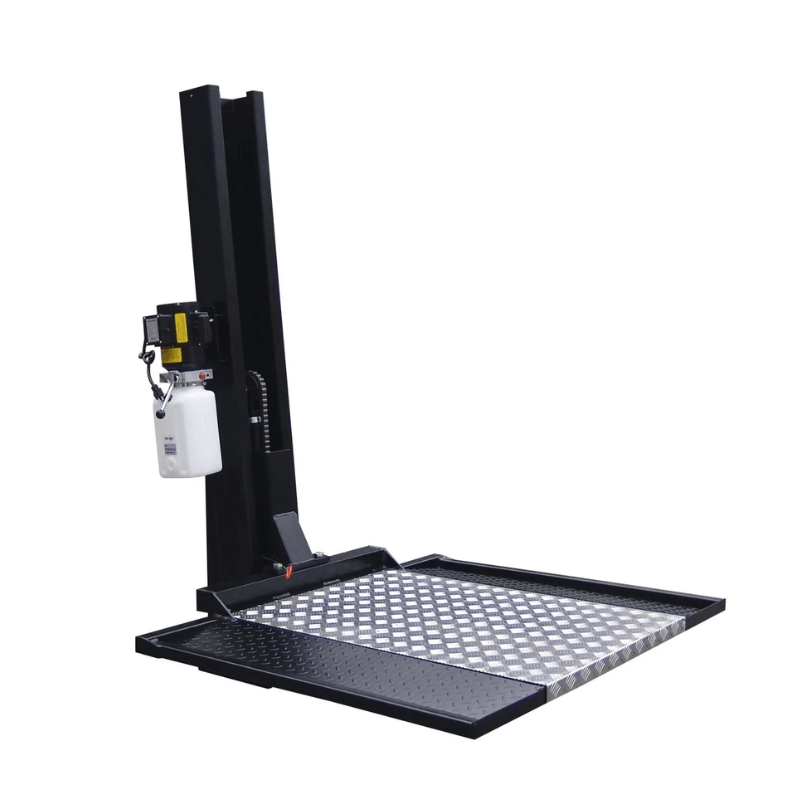 iDEAL SC-2K single post storage lift, angled view