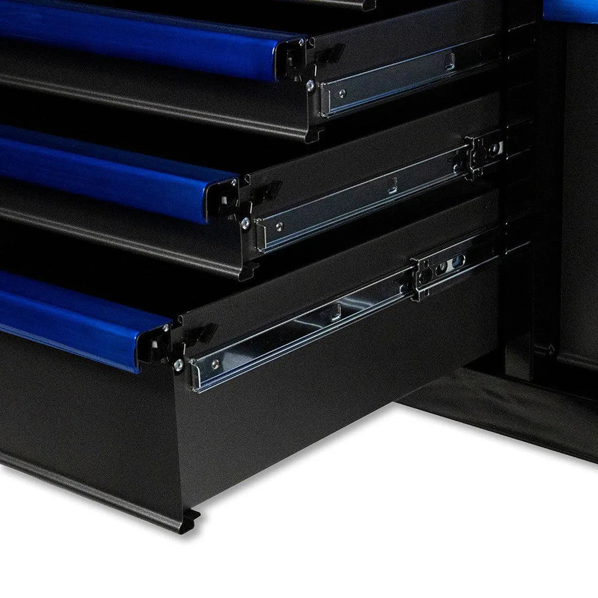 BOXO Pro Series 45-inch 11-drawer roll cabinet black drawer detail