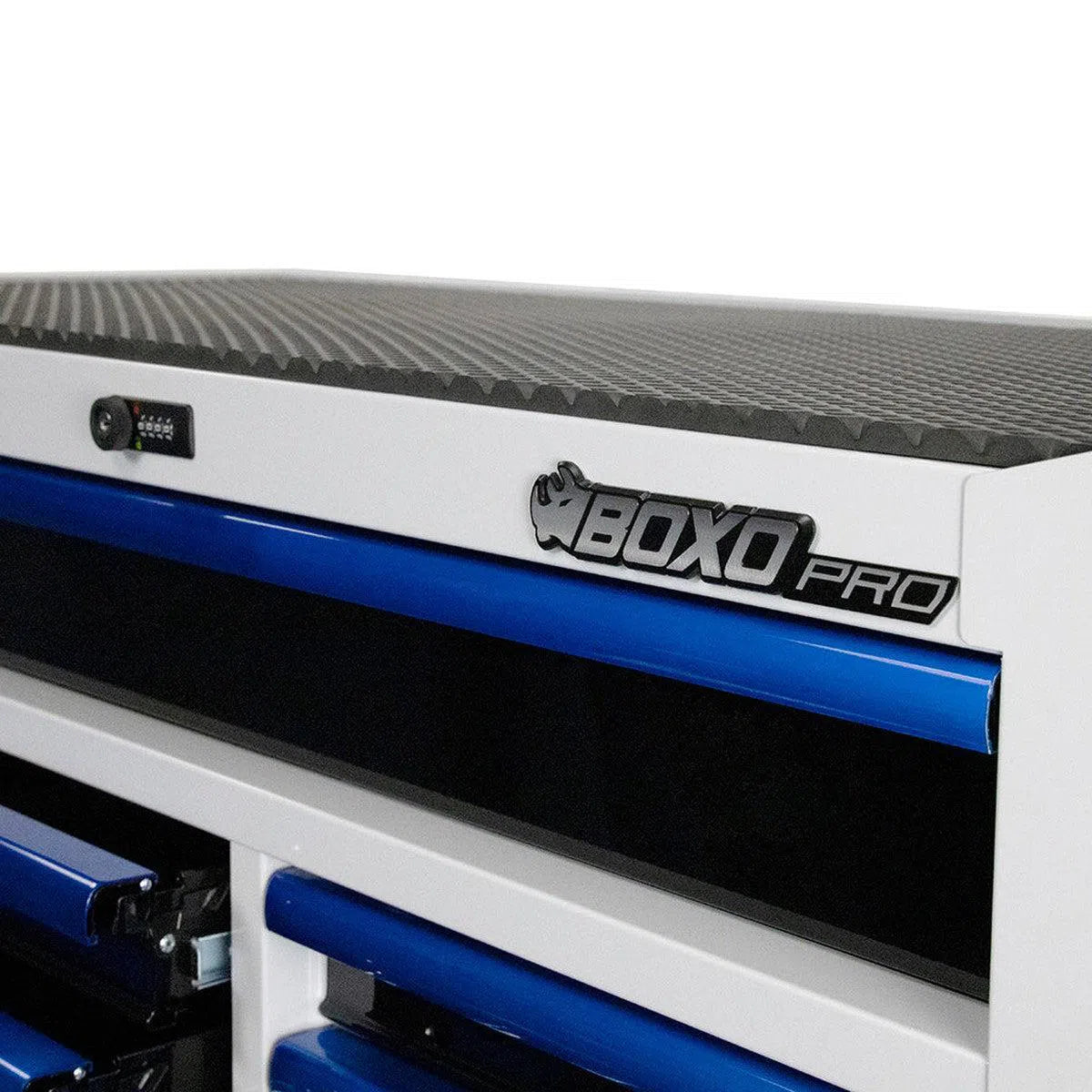 BOXO Pro Series 45-inch 11-drawer roll cabinet white angle view