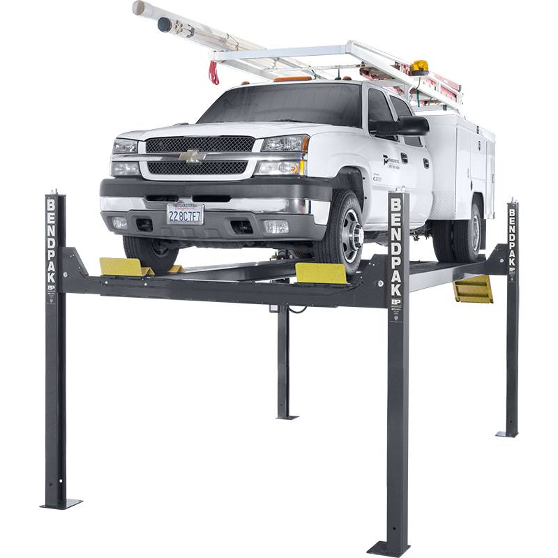 BendPak HD-14T 14,000 lb four-post lift, 82-inch rise, front view
