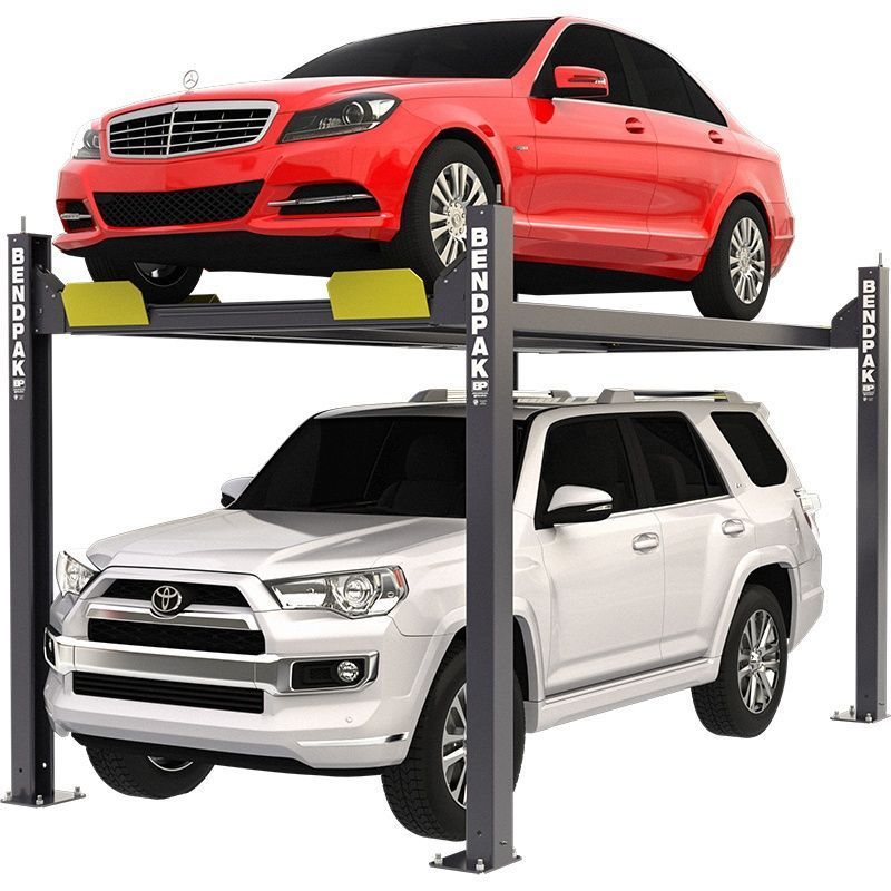 BendPak HD-7W wide four-post storage lift, 7,000 lb capacity, front view