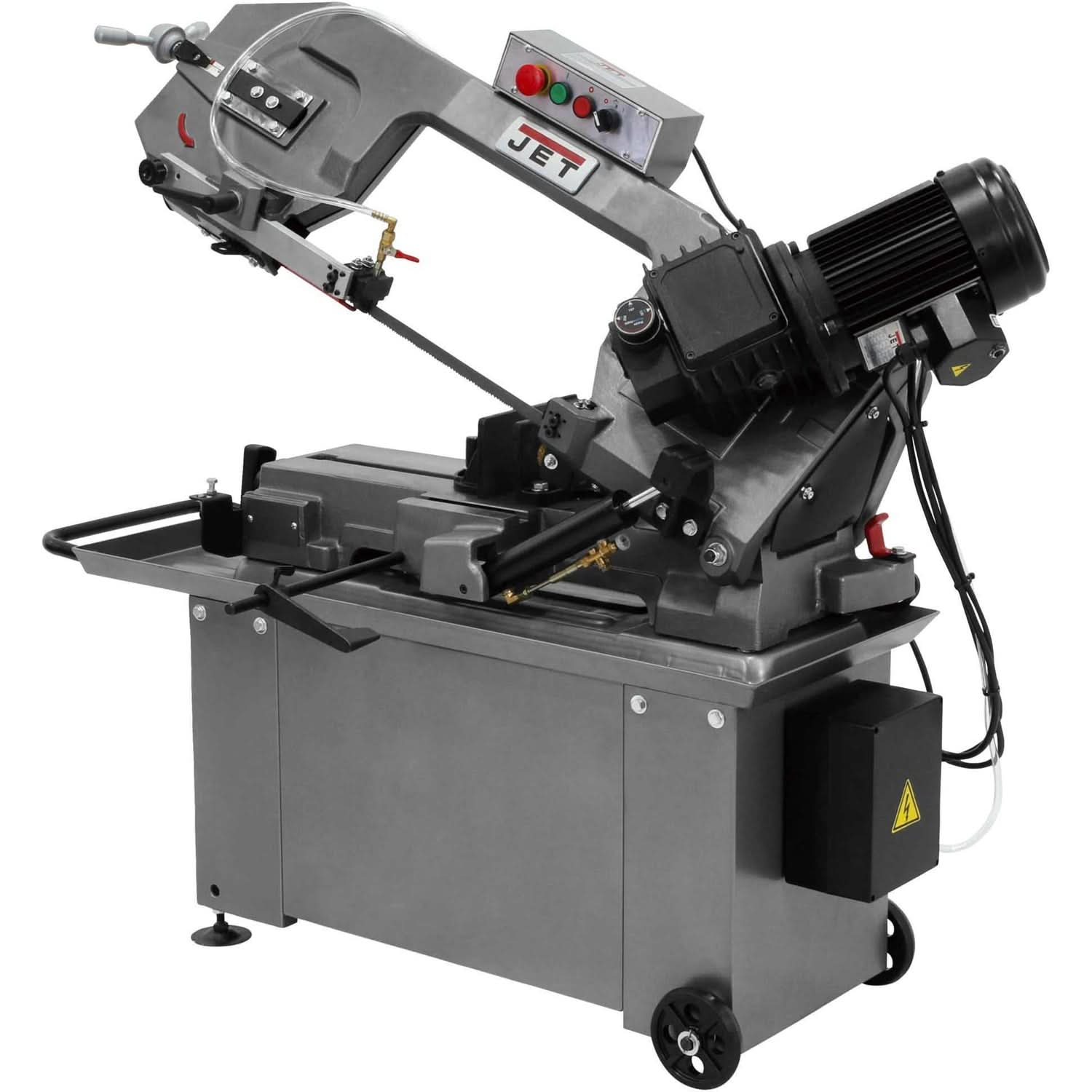 JET HBS-814GH horizontal geared head bandsaw, full angled view