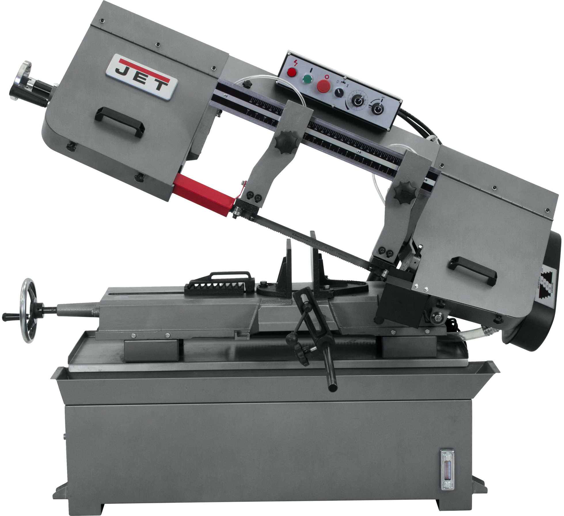 JET HBS-1018W horizontal bandsaw, side profile head raised