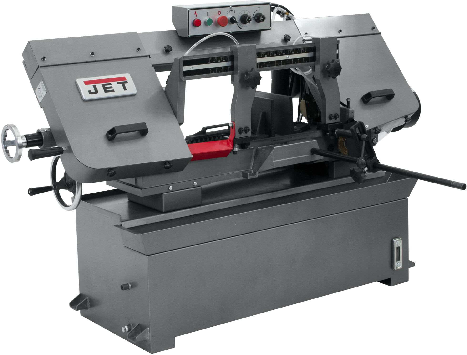 JET HBS-1018W horizontal bandsaw, angled view head level