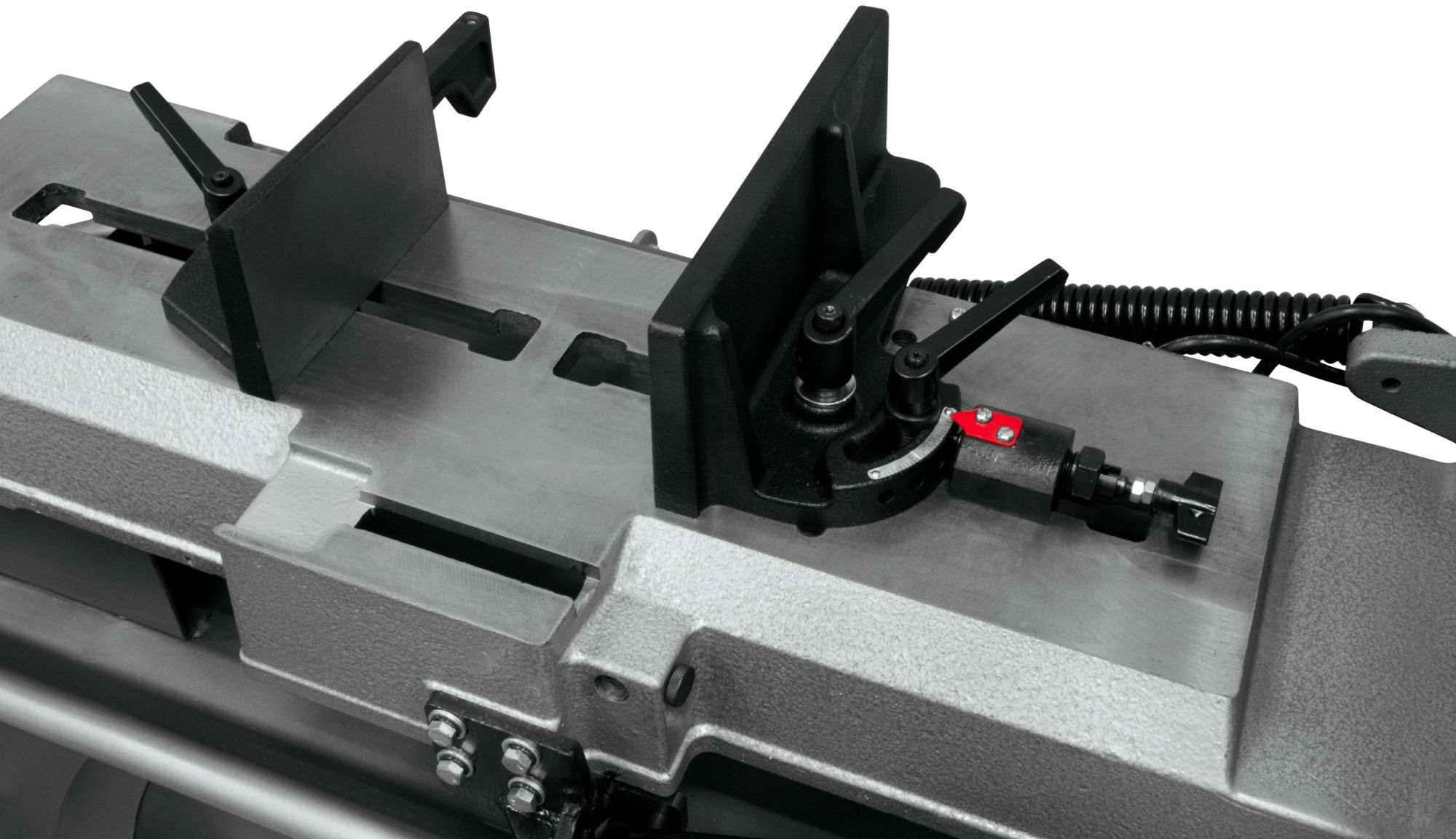 JET HVBS-712D bandsaw, miter vise and worktable top view