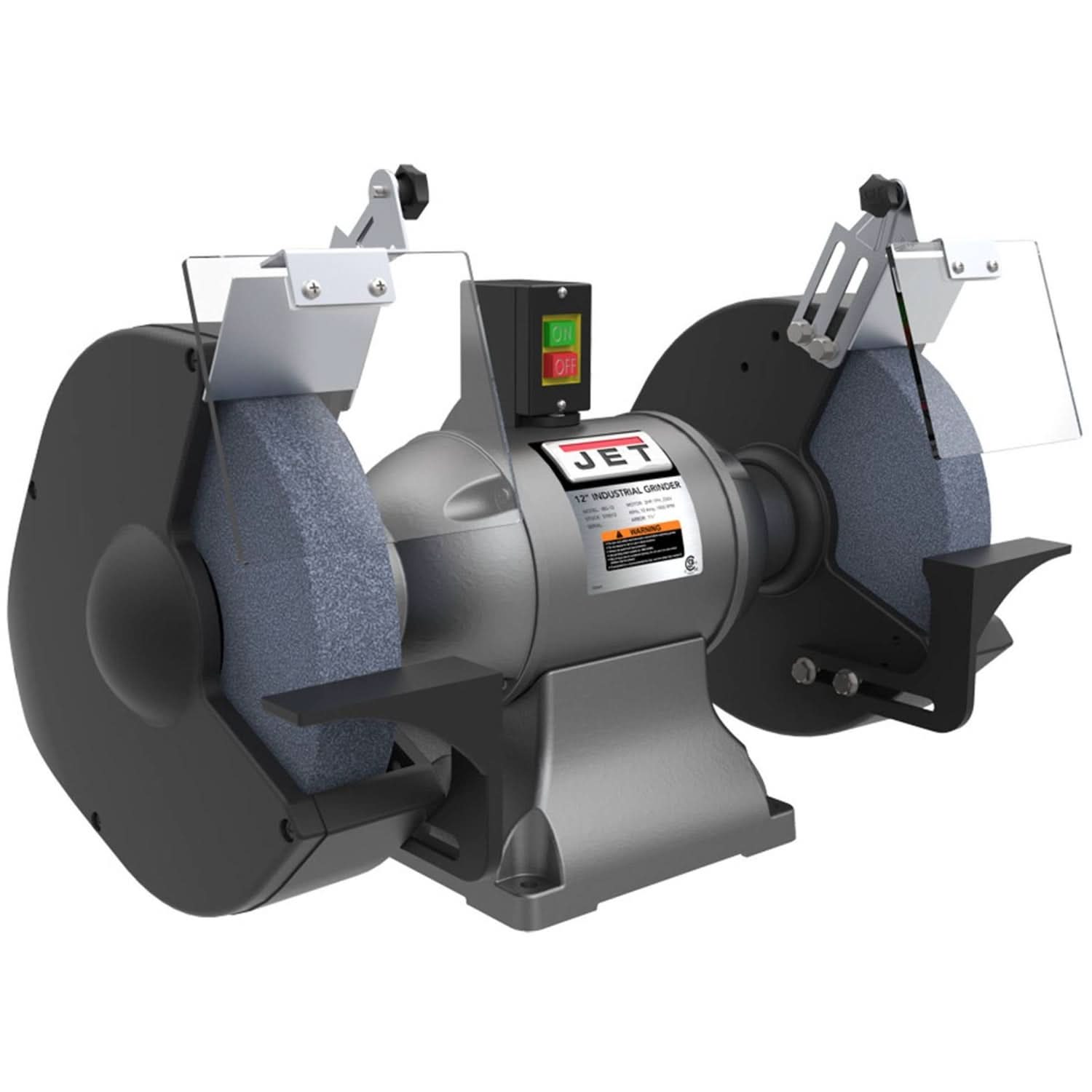 JET IBG-12 industrial bench grinder, angled view