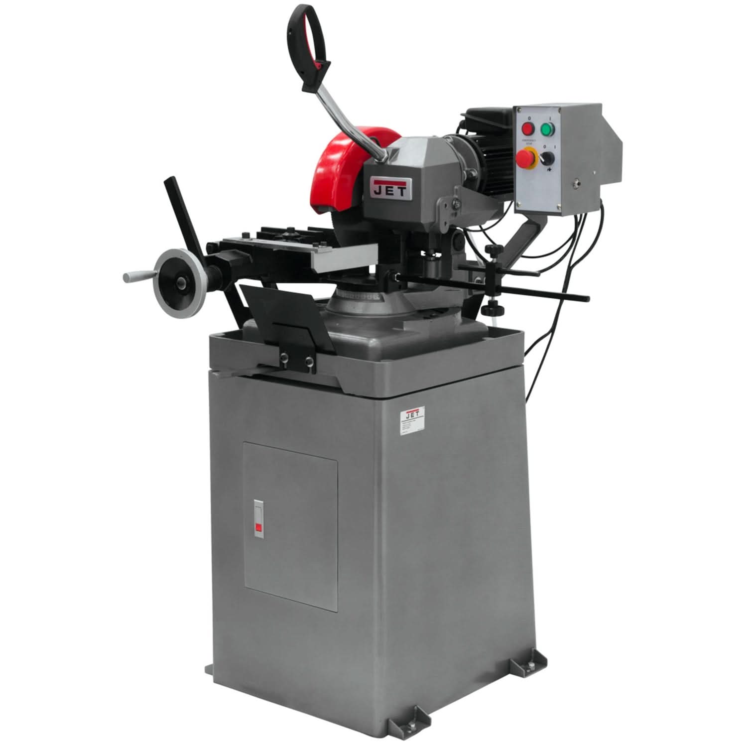 JET CS-275 ferrous manual cold saw with base, angled view