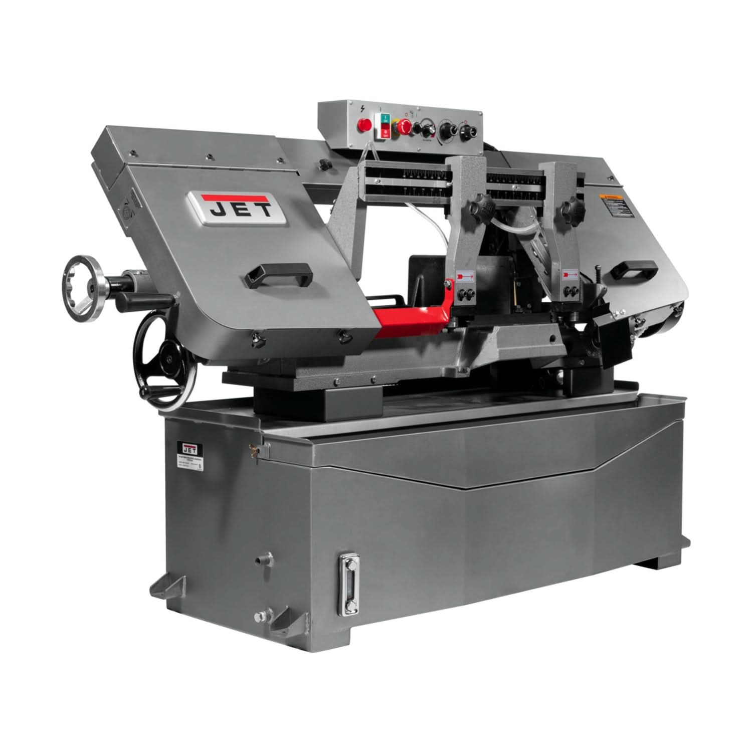 JET HBS-1018EVS electronic variable speed horizontal bandsaw, angled view