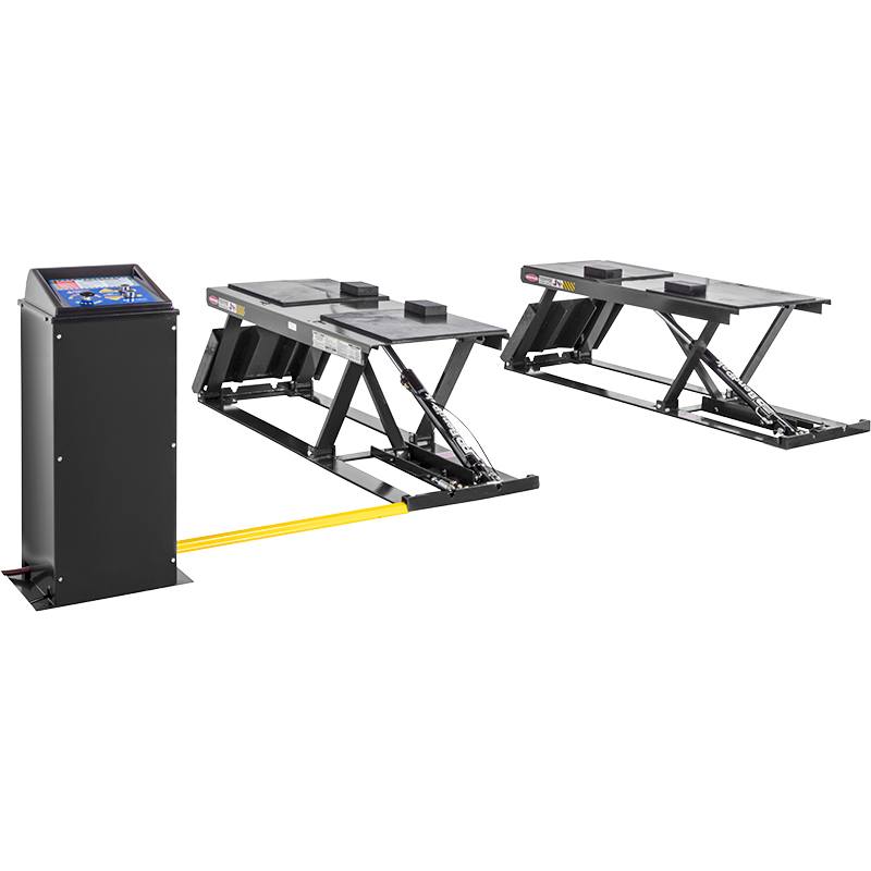BendPak P-9000LTF flush-mount low-rise scissor lift with power unit, studio view