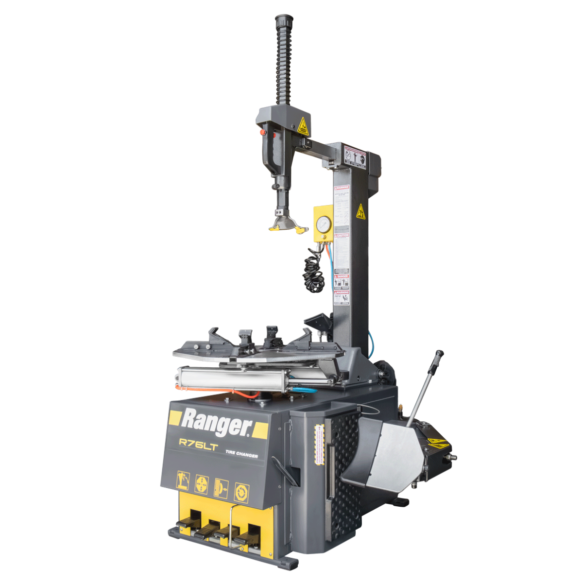 Ranger R76LT tire changer, front 3/4 view