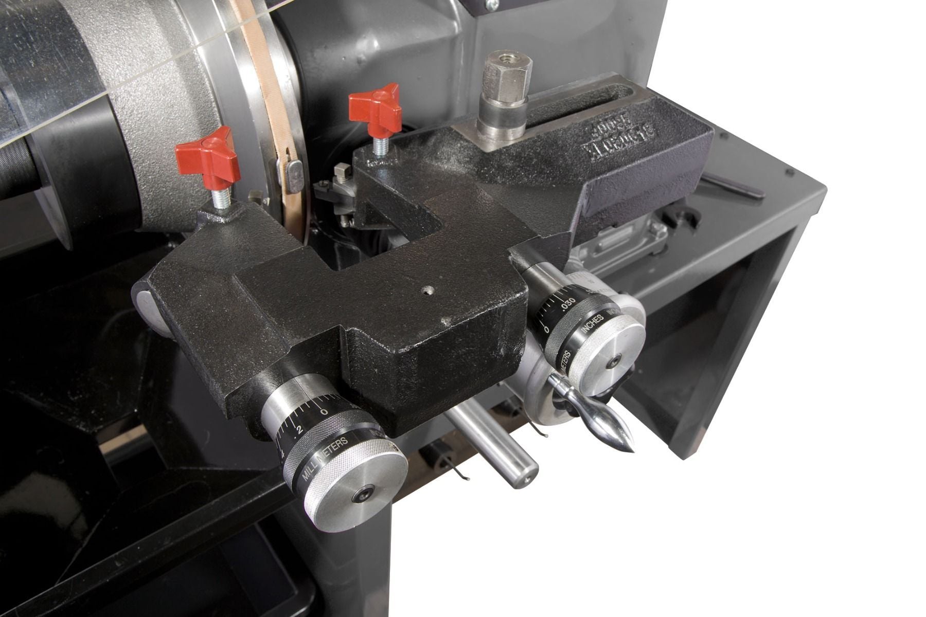 Ranger RL-8500 brake lathe twin cutter tool head with micrometer dials