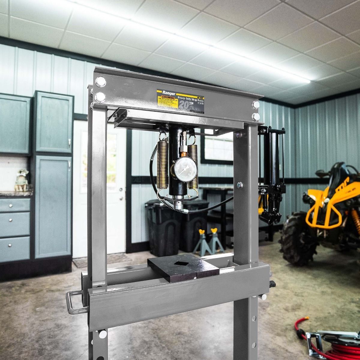 Ranger RP-20HD 20-ton shop press in garage